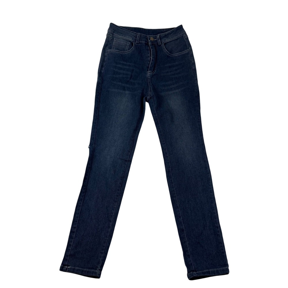 CG Womens XS Dark Wash High Rise Skinny Jeans Distressed Blue Denim Pants